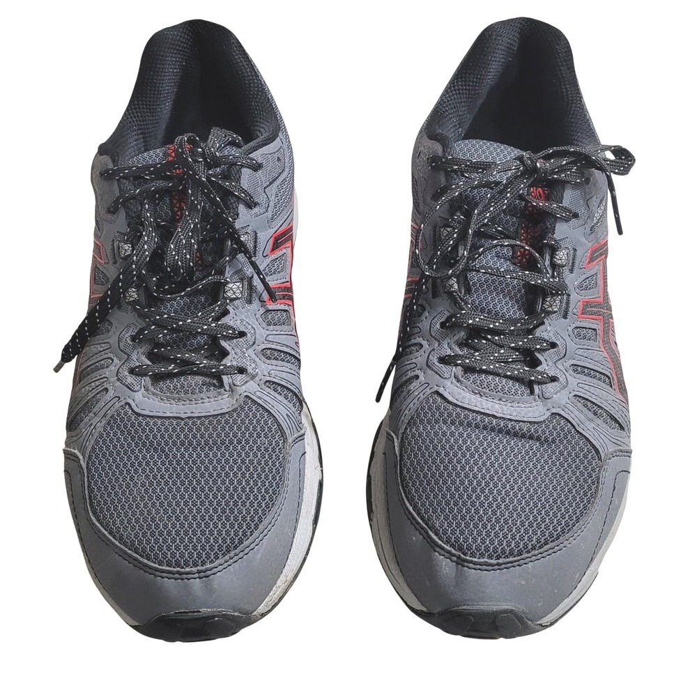 ASICS Gel-Venture 7 Mens 9.5 Grey Red Trail Running Shoes 1011A560 Excellent